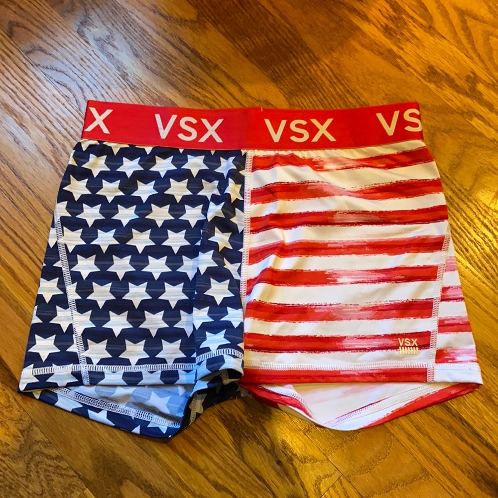 VSX Women's Red and Blue Star Striped Shorts